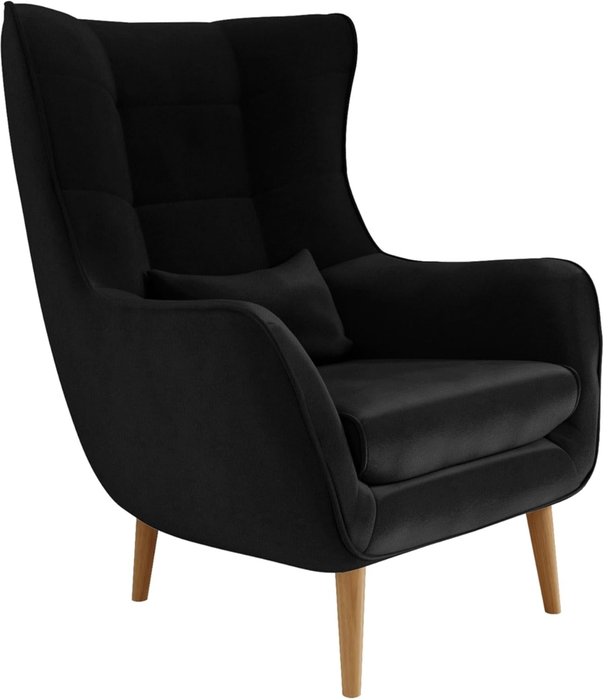 'Lucio' Sessel, Stoff Kronos 07, Schwarz, 106 x 80 x 95 cm Bild 1