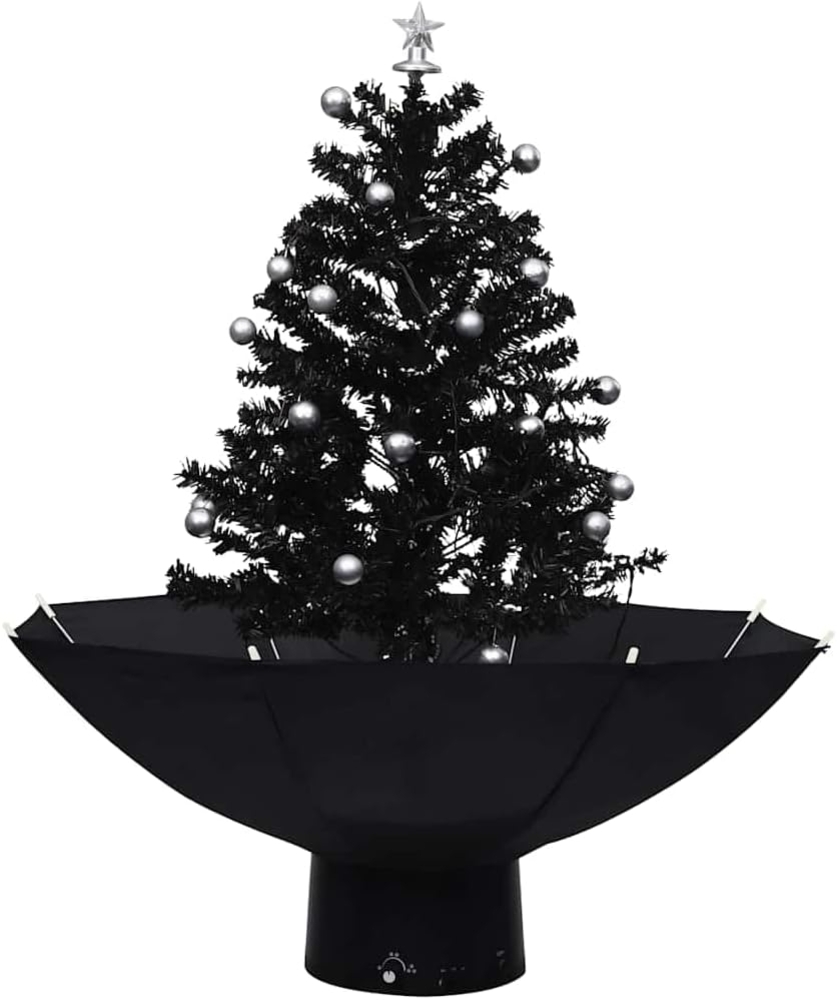 vidaXL Schneiender Weihnachtsbaum mit Schirmfuß Schwarz 75 cm PVC 289931 Bild 1