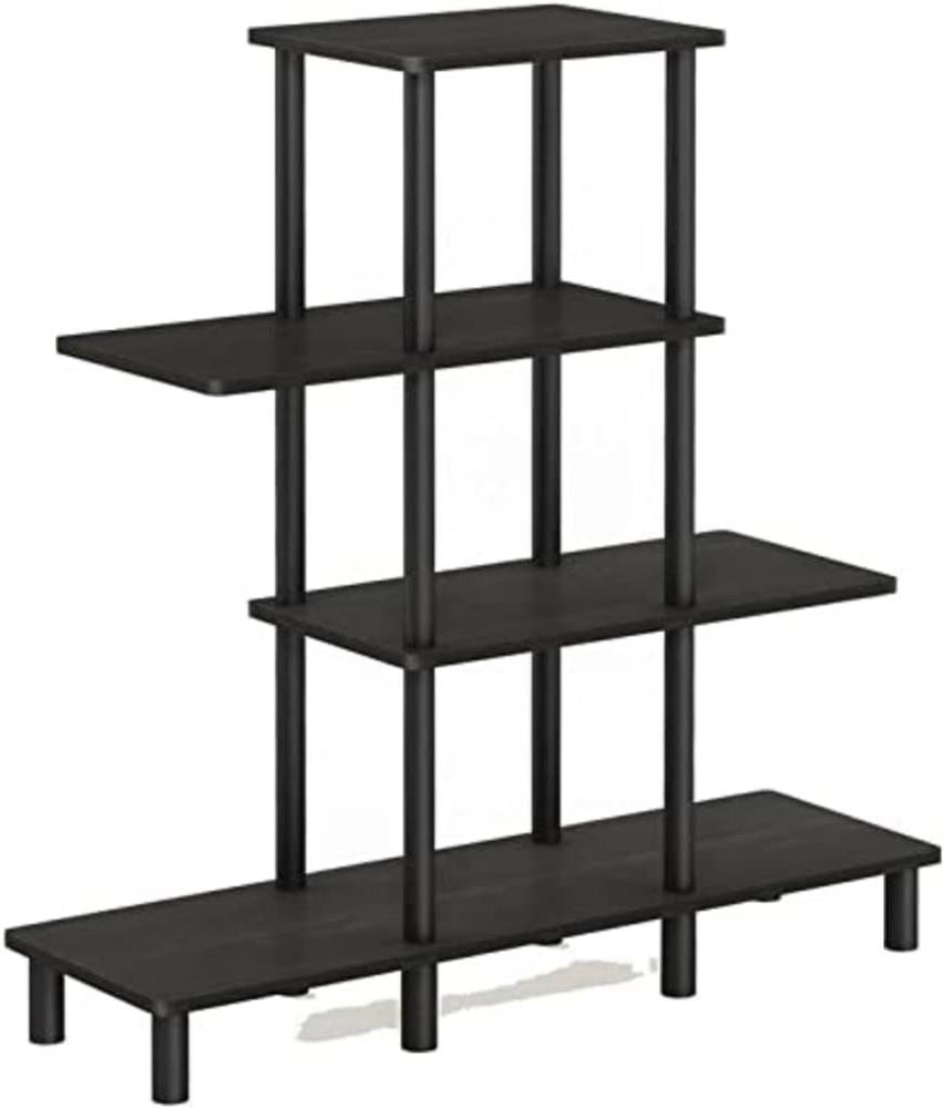 Furinno Deko-Regal mit 4 Ebenen, holz, Espresso/Schwarz, 29. 49 x 94 x 100. 2 cm Bild 1