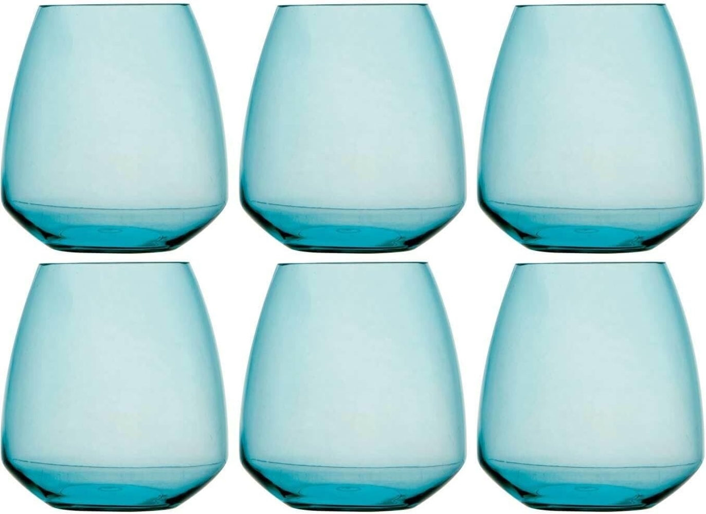 Wasserglas Set 6 Stück, unzerbrechlich - Türkis Bild 1