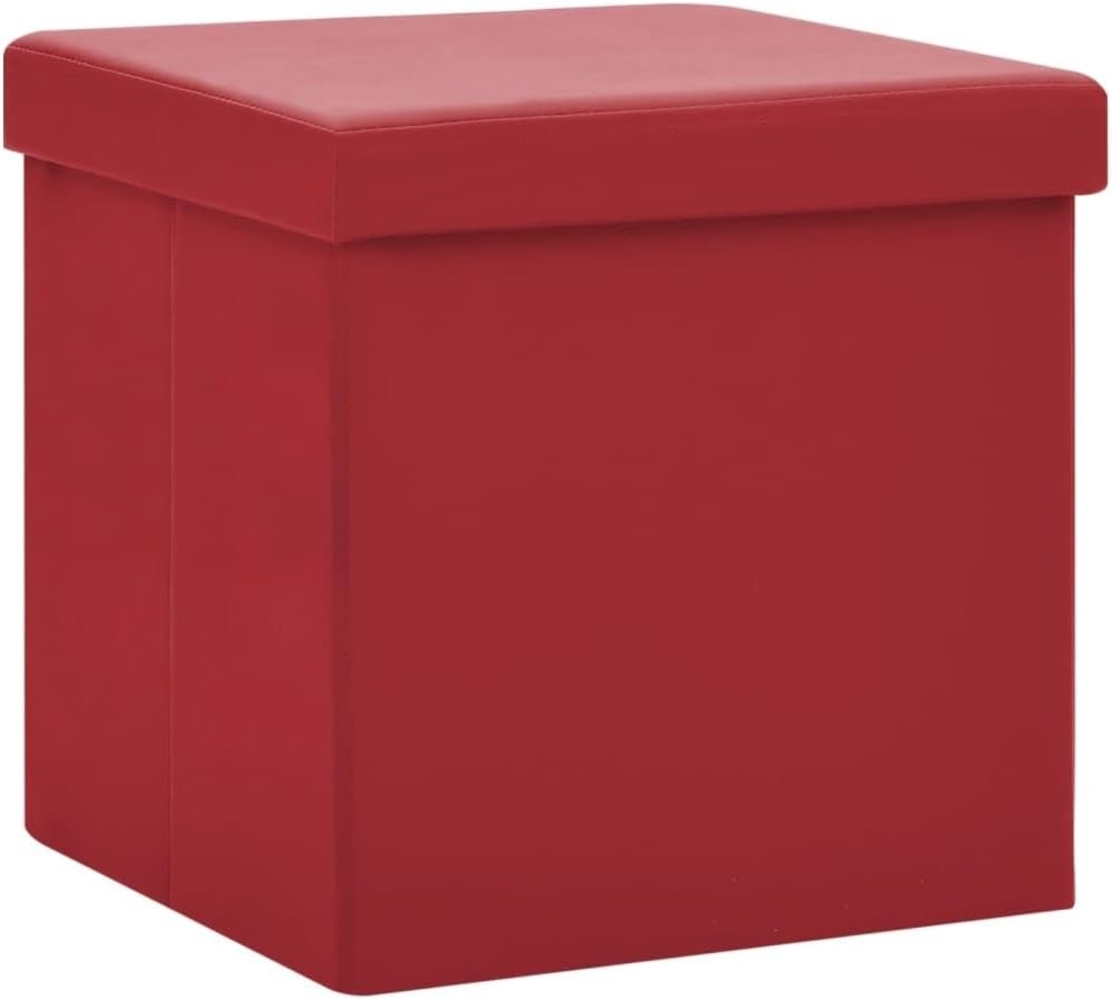 vidaXL Hocker mit Stauraum Weinrot PVC 338783 Bild 1