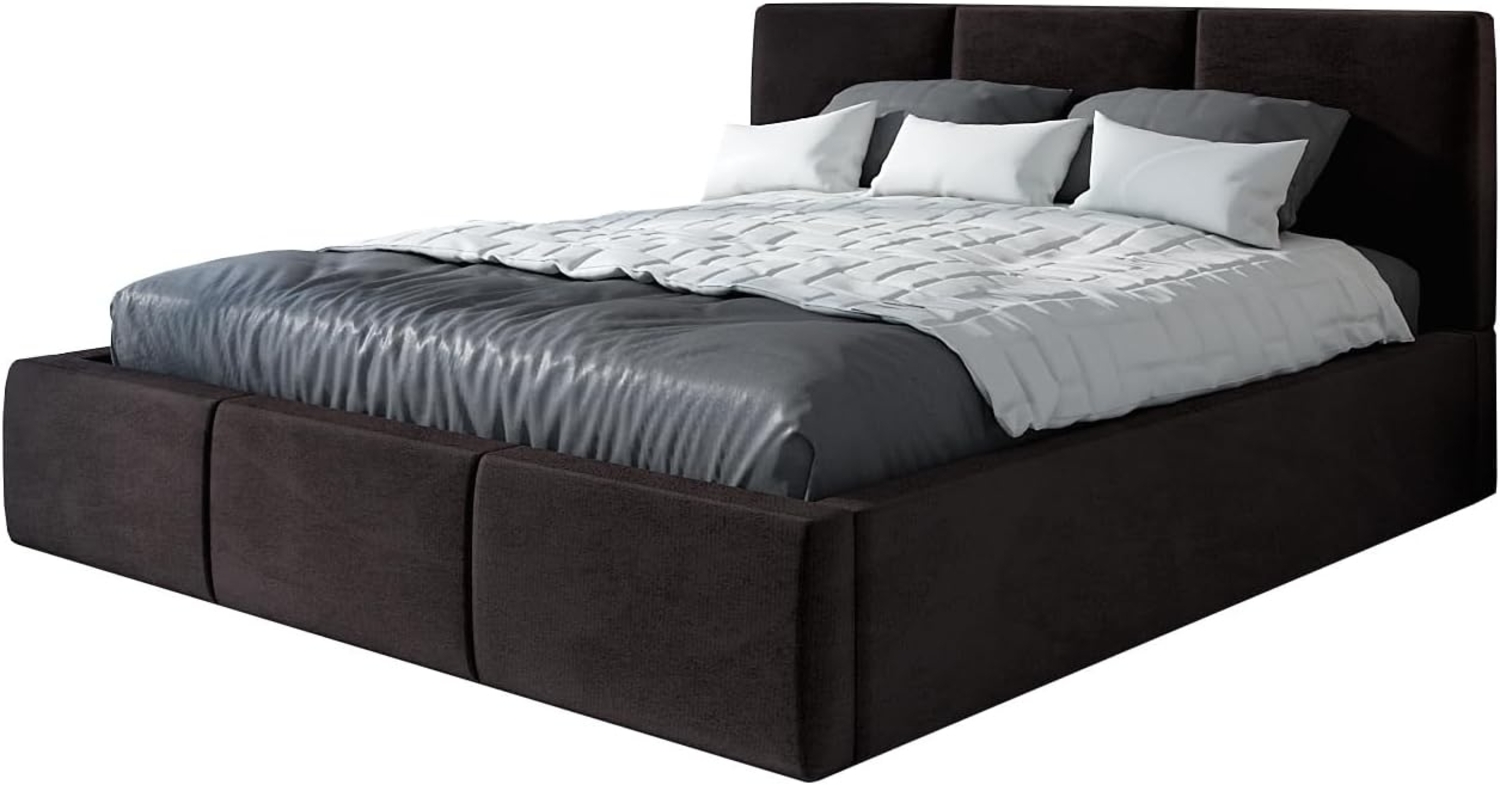 Polsterbett VEROM 160x200 mit Matratze, Bettkasten und Lattenrost. Farbe: Espresso 6 Bild 1