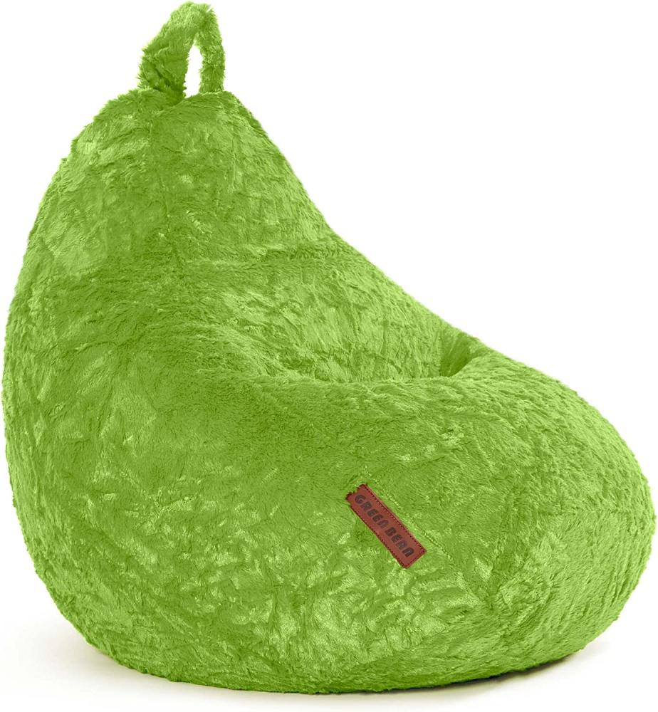 Green Bean© Plüsch Sitzsack 60 x 45 x 45 cm - Indoor Sitzkissen mit 120L EPS Perlen Füllung waschbar - Bean Bag Lounge Chair Sitzhocker - Grün Bild 1