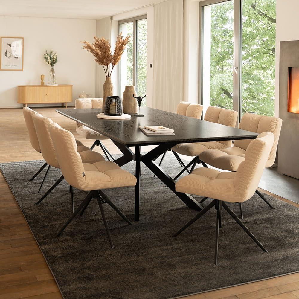 HOME DELUXE Esstisch Eckig AVENCIA inkl. Sternfuß - 200 x 120 cm Dark Oak Bild 1