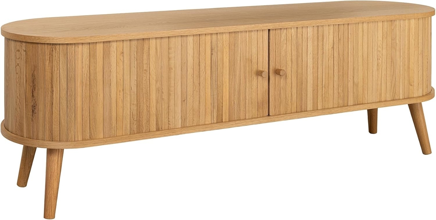 riess-ambiente Lowboard VALHALLA WOOD 160cm natur · TV-Schrank mit 2 Schiebetüren & 4 Fächer (Einzelartikel, 1 St), Wohnzimmer · Eiche · Retro Design Bild 1