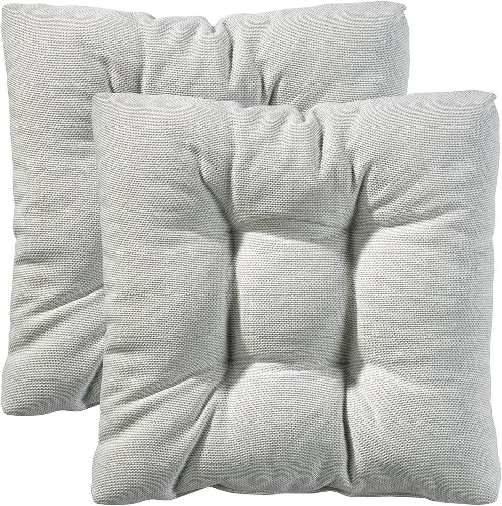 Traumnacht Stuhlkissen Cozy 2er Set, Bequeme Sitzkissen für Gartenstuhl, Küche oder Esszimmer, Indoor u. Outdoor, 40 x 40 x 6 cm, Weiss Bild 1