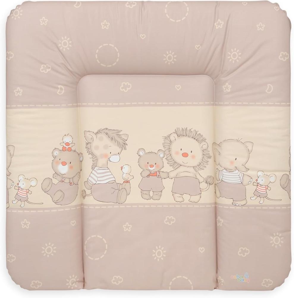 Ceba Baby Wickelauflage Wickelunterlage Wickeltischauflage 70x75 cm Abwaschbar - Tierbabies Sterne 70 x 75 cm Bild 1