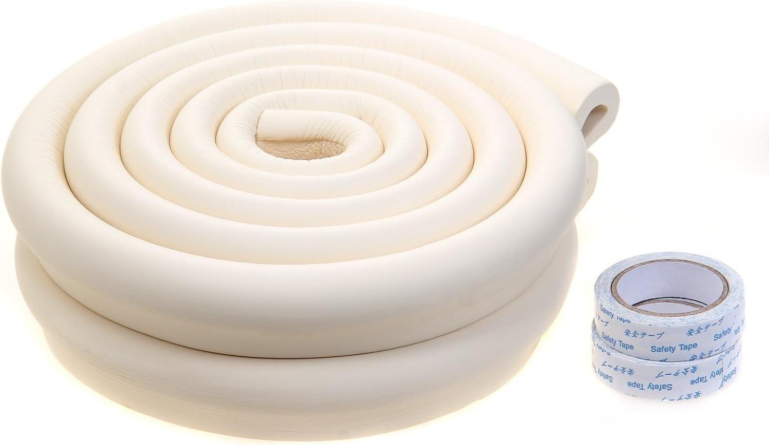 TUKA TKD7003 4M U-förmige Kantenschutz Extra Verdicken, Stoßschutz für Tisch und Möbel Kanten, Kindersicher Schwamm Kissen Anti-Kollisions-Stoßstange Streifen, Creme Bild 1