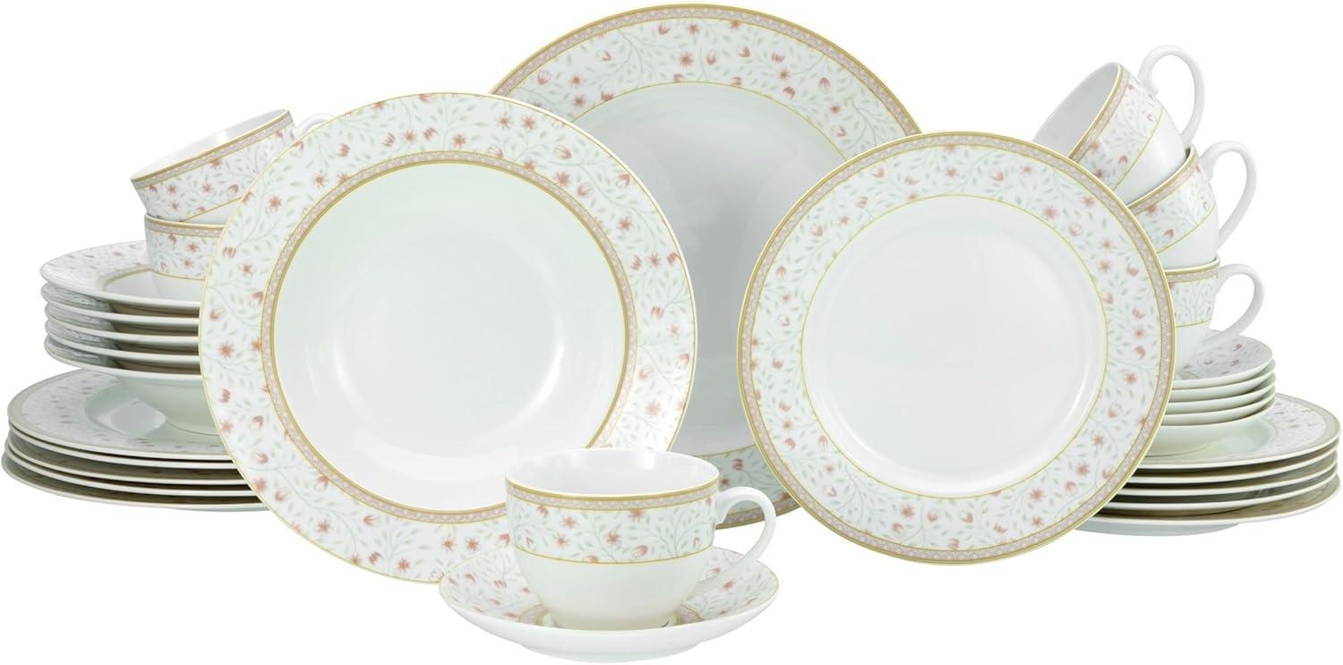 CreaTable 17529 Kombiservice Emilia für 6 Personen, Porzellan, creme-weiß (1 Set, 30-teilig) Bild 1