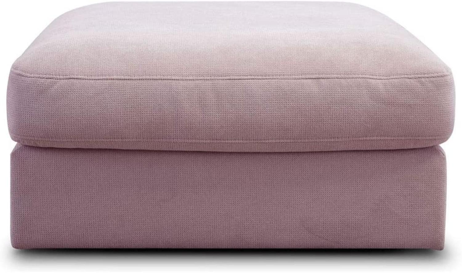 CAVADORE Hocker "Fiona"/ XXL-Fußbank, Polsterbank im modernen Design / 97 x 48 x 97 / Webstoff flieder-lila Bild 1