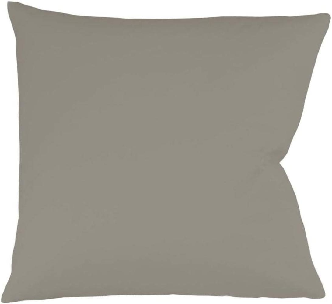 Fleuresse Mako-Satin Kissenbezug Bezug 80x80 cm uni mit RV 9021 grau Bild 1