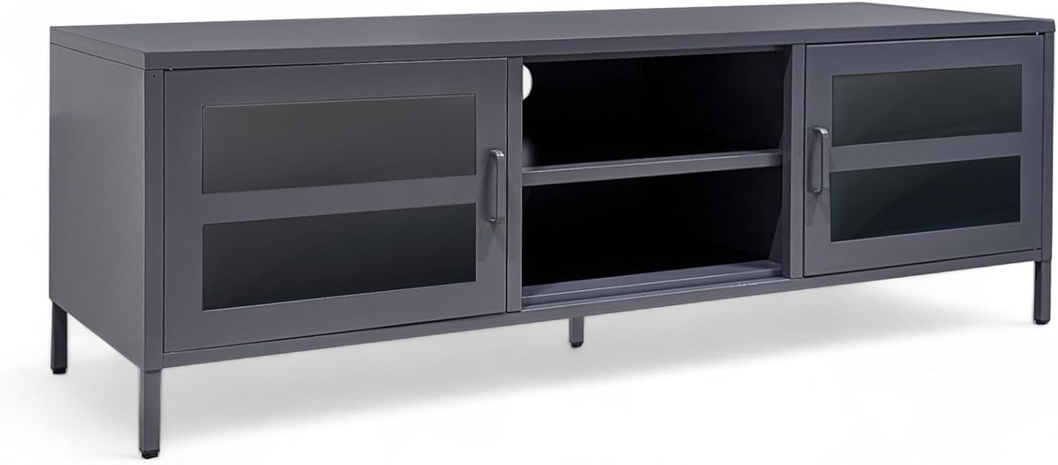 Metall Sideboard TV Regal Lowboard Fernsehtisch Manchaster 150x45x50cm grau Bild 1