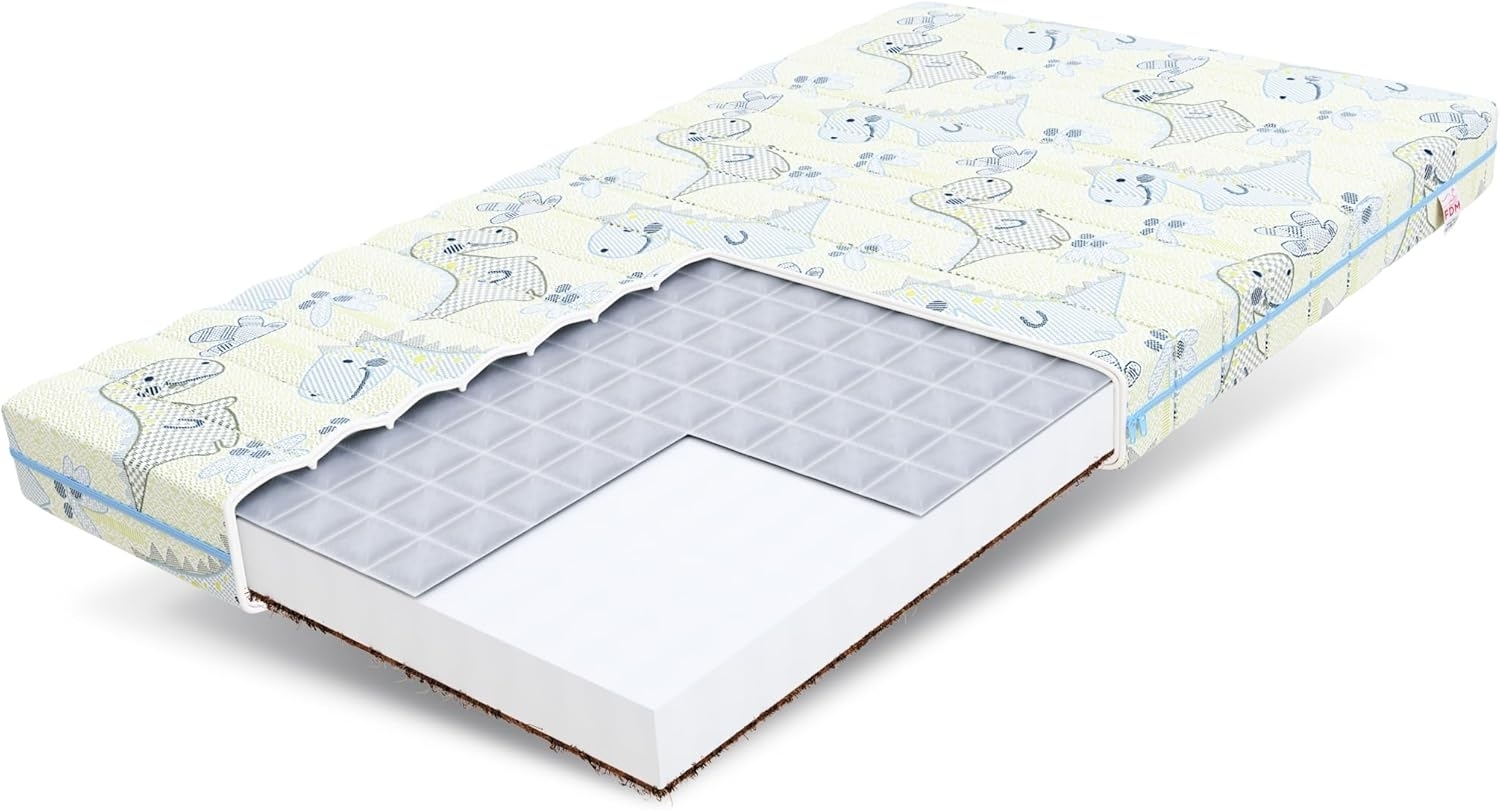 Matratze 80x180 Kaltschaum MIKI Dino H2 H3 9 cm Babymatratze Schaum Kokos Buchweizen Bild 1