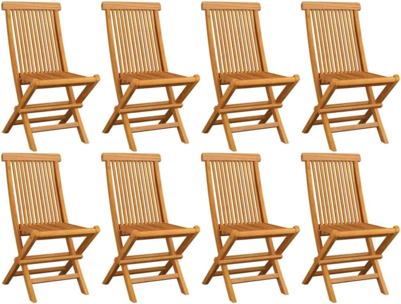 vidaXL Klappbare Gartenstühle 8 Stk. Massivholz Teak 3072916 Bild 1