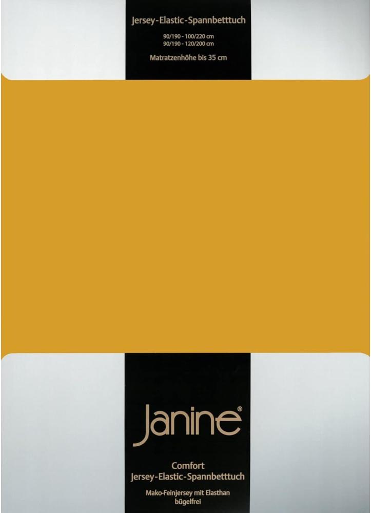 Janine Jersey Elastic Spannbetttuch|140x200 cm - 160x220 cm| honiggold Bild 1