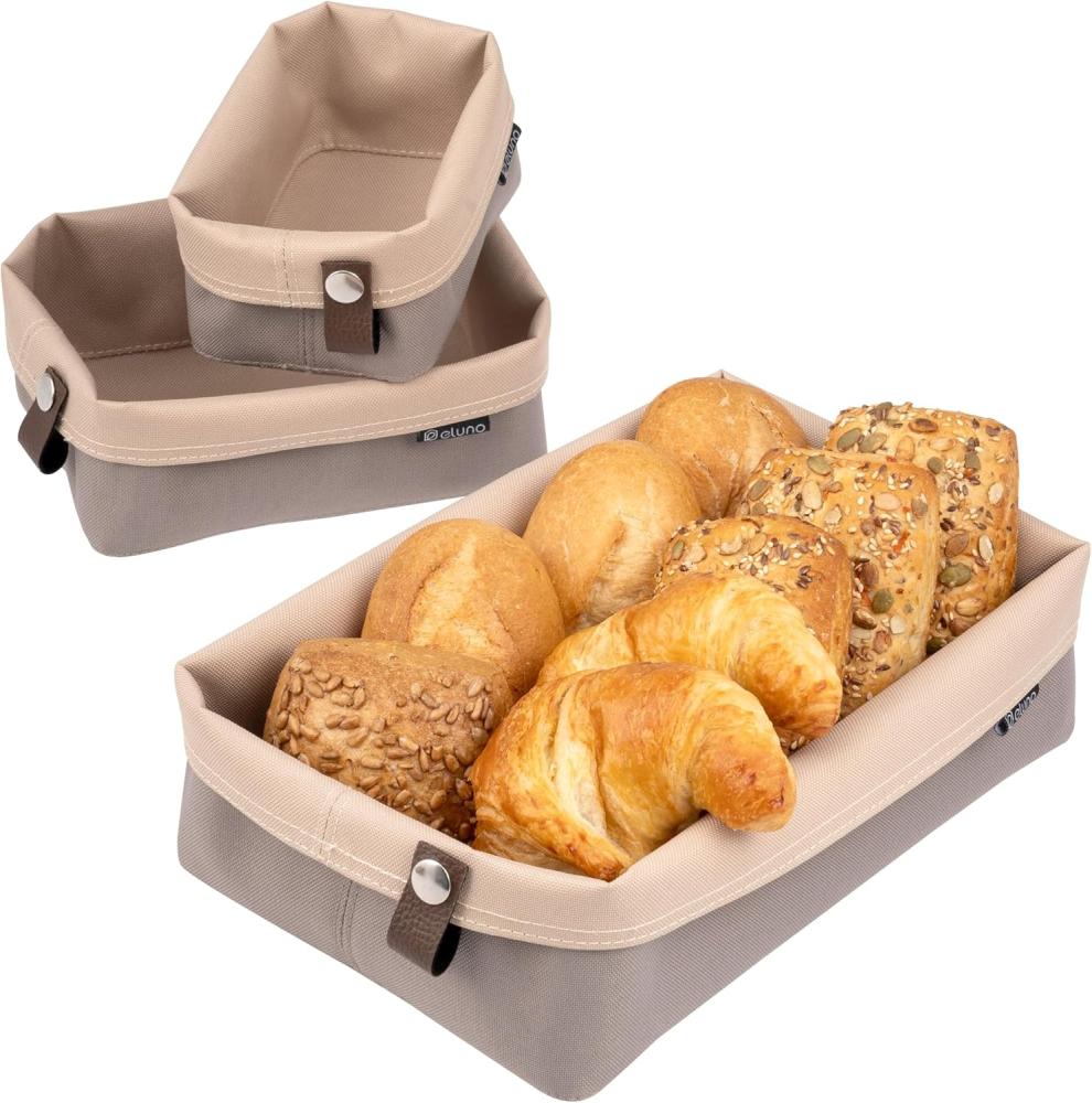 Brotkorb, zweifarbige Wendekörbe, 3er Set in taupe Bild 1