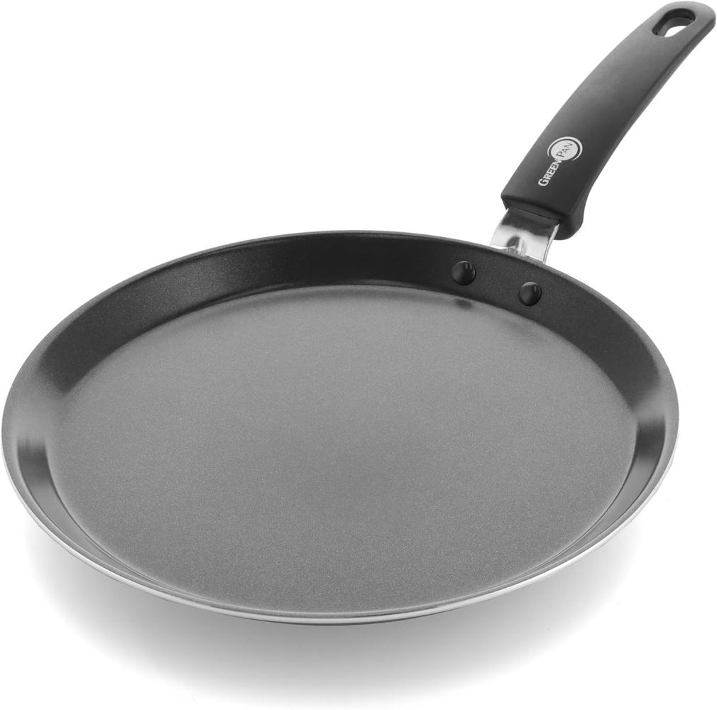 GreenPan Essentials Gesunde Keramische Antihaft-Pfannkuchenpfanne 28 cm, Crêpe-Pfanne, PFAS-frei, Induktion, Backofen- und Bratensicherheit bis 160°C, Spülmaschinenfest, Schwarz Bild 1