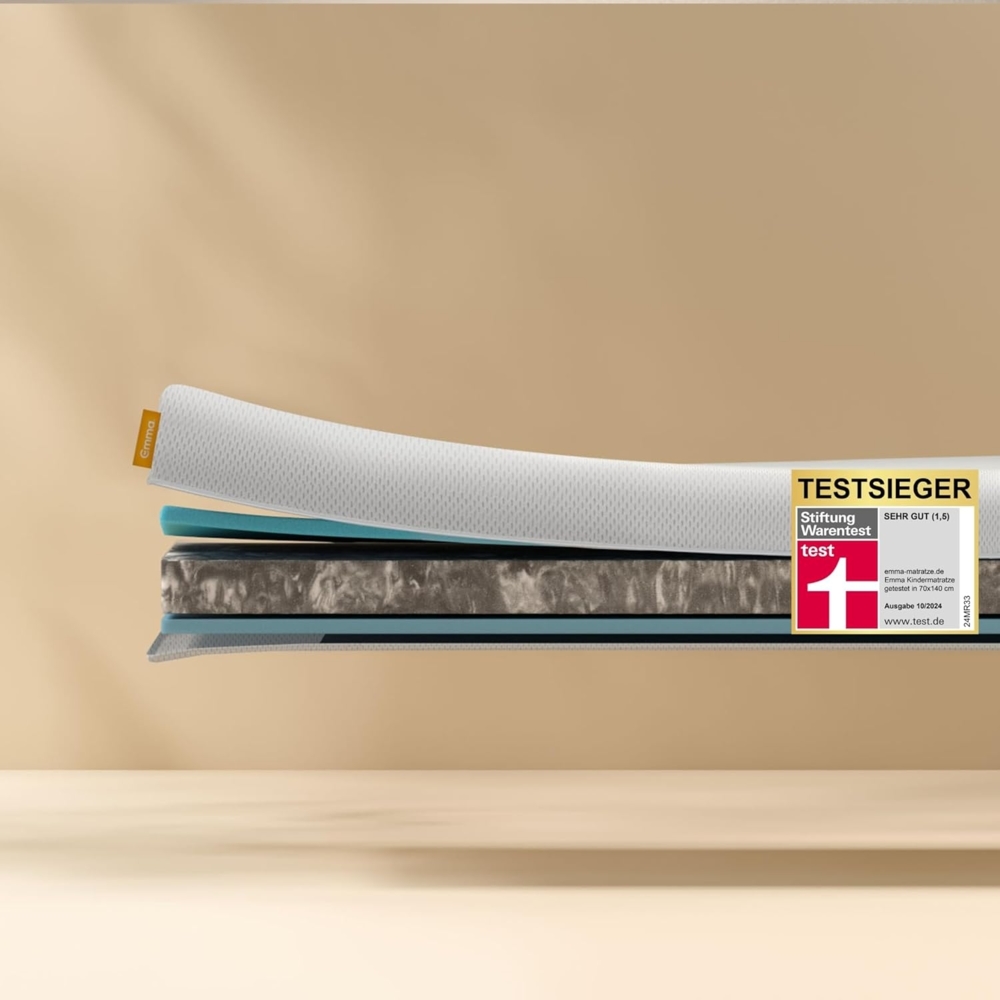 Emma Classic Kindermatratze 70x140 cm – Testsieger – Beste Babymatratze Aller Zeiten (Stiftung Warentest) – Atmungsaktiv, Oeko-TEX® Zertifiziert, Waschbar – Für Babybett & Kinderbett Bild 1