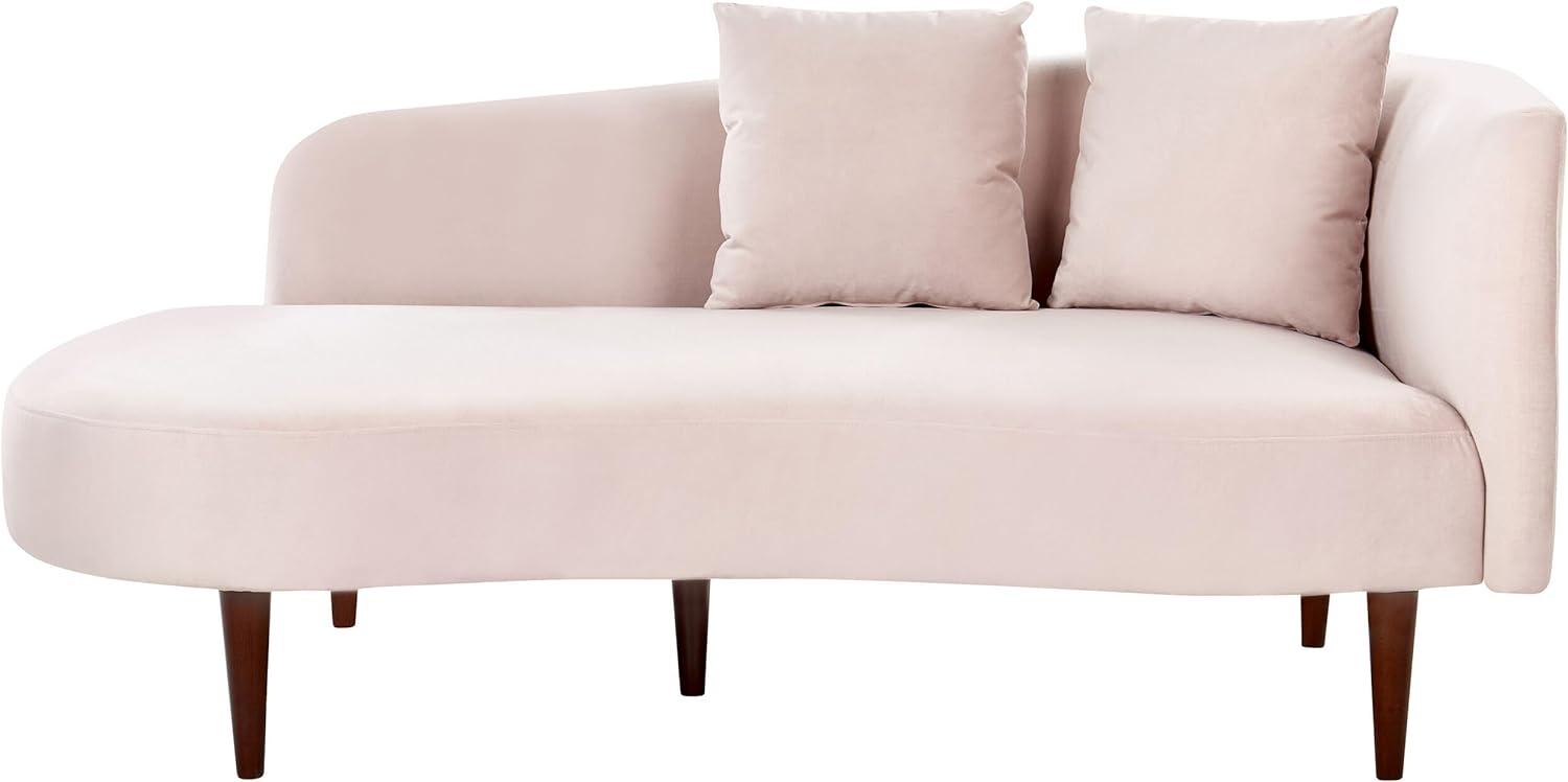 Chaiselongue Samtstoff pastellrosa rechtsseitig CHAUMONT Bild 1