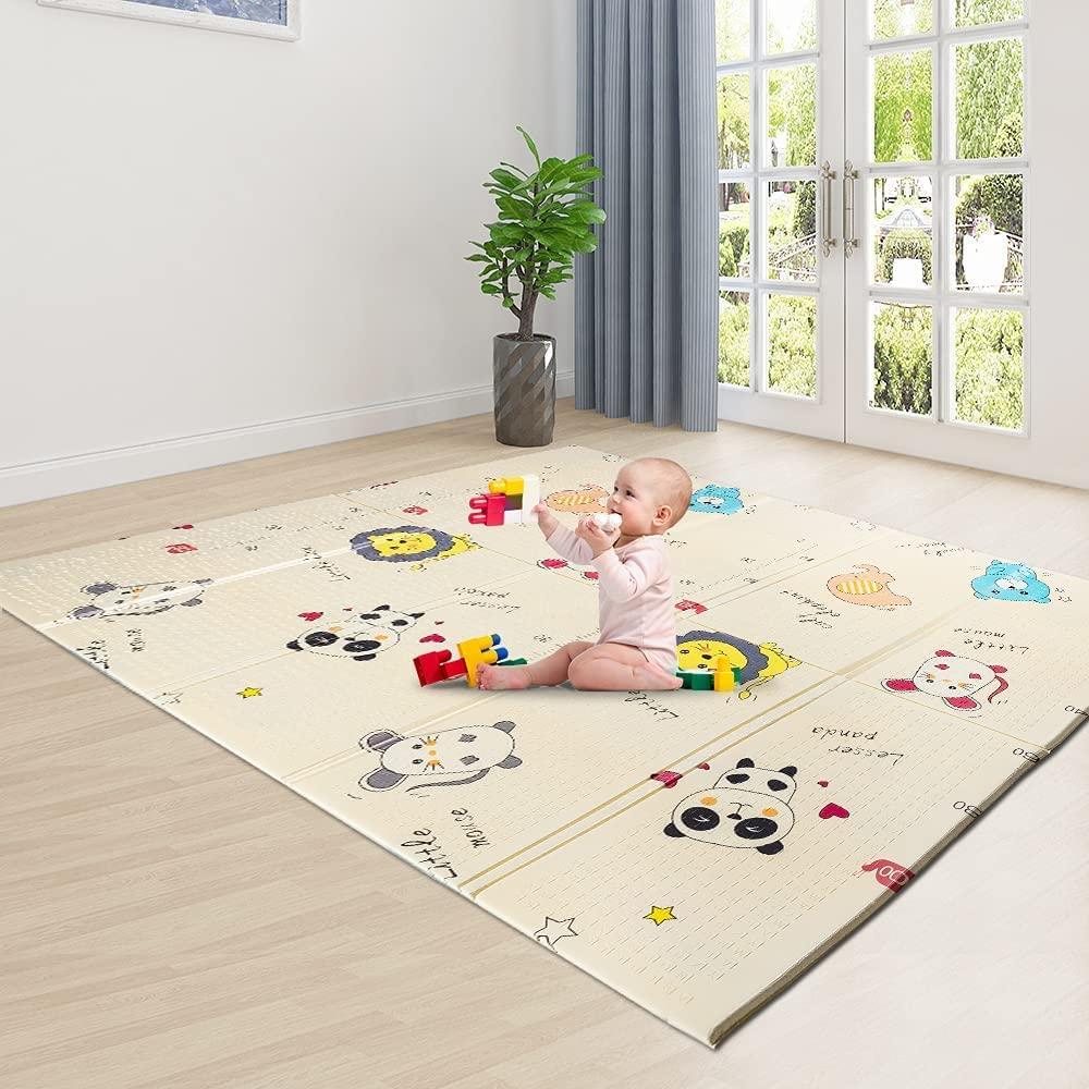 Aurorast Spielmatte Baby,Faltbare Krabbelmatte für Babygymnastik,Extra froßer Spielteppich für den Innen- und Außeneinsatz,Babymatte Doppelseiten spielbar, Wasserdicht, rutschfest, 200 * 180cm Bild 1