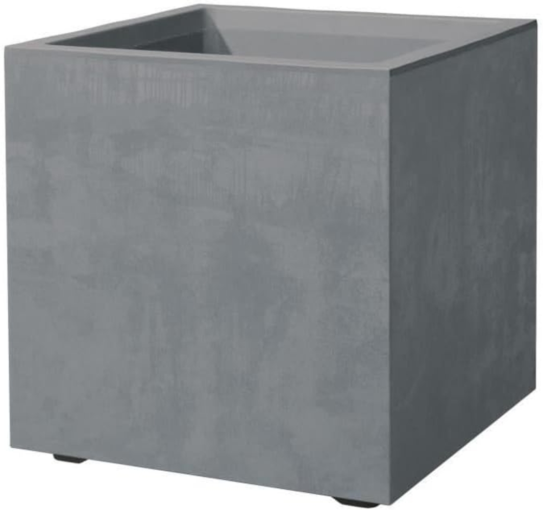 Deroma Pflanztopf Quadro Millennium Kunststoff 39 cm aschgrau mit Ablauflöchern Bild 1