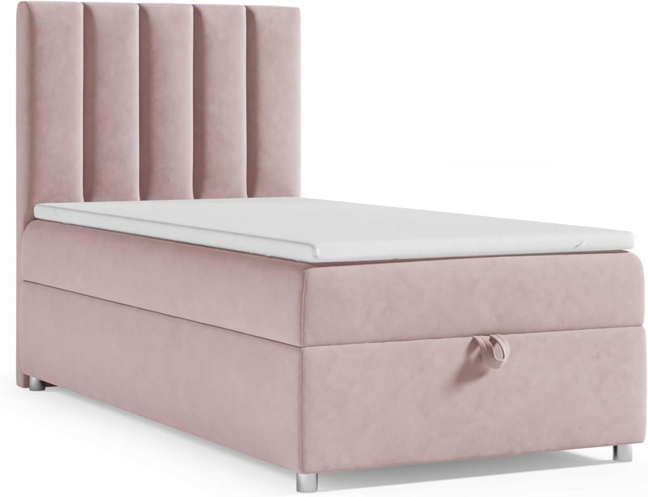 Best for Home Boxspringbett K10 SINGLE mit Bettkasten (Rosa 100x200) Bild 1