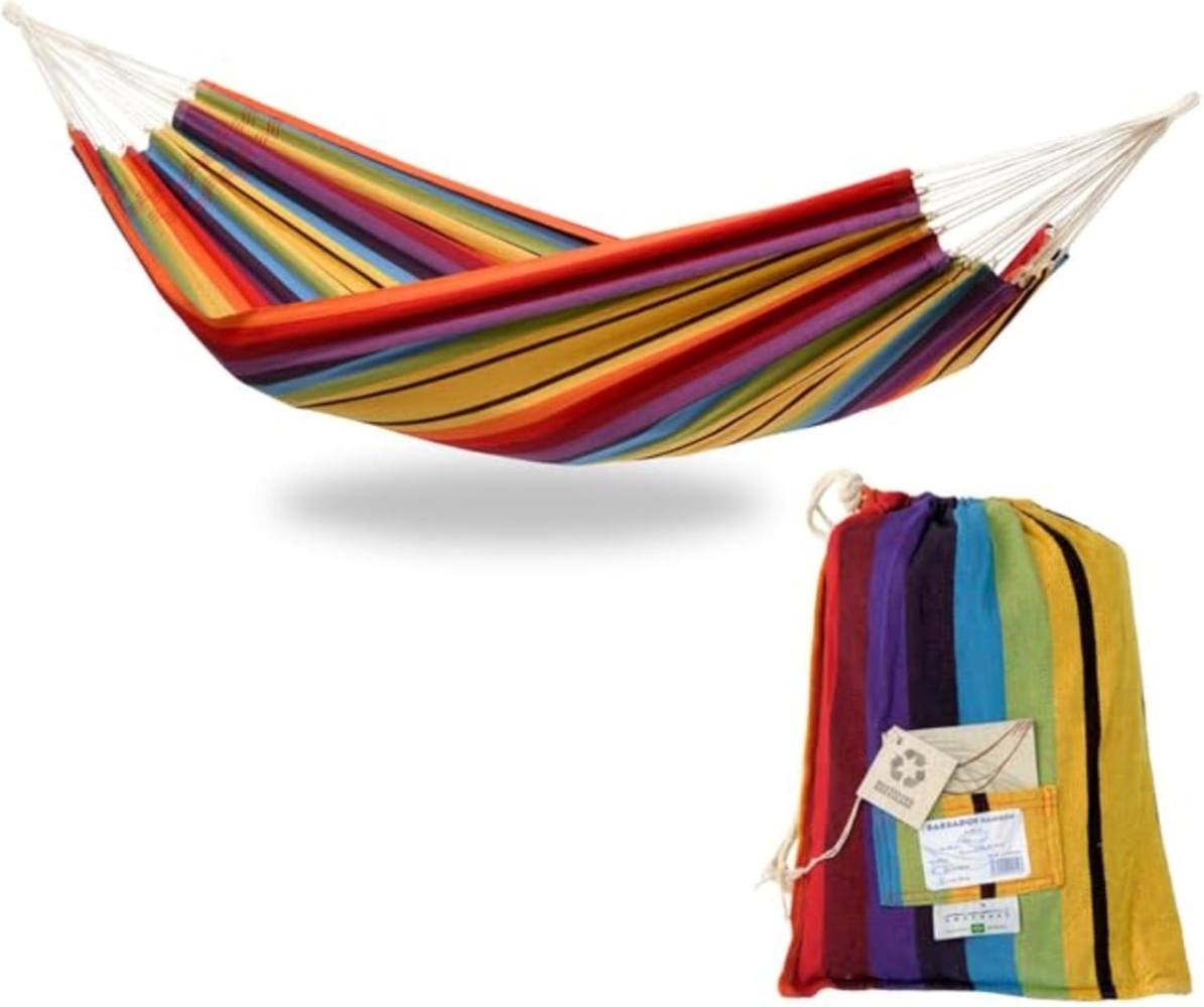 Hängematte XL Barbados bis 200 kg Belastbarkeit mit 230x150 cm für 1-2 Personen, rainbow Bild 1