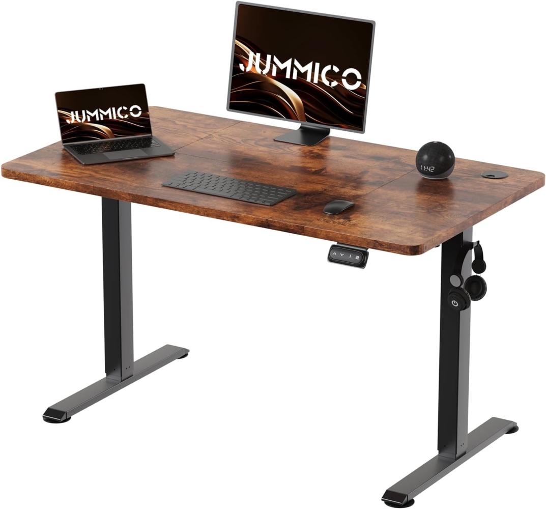 JUMMICO HöHenverstellbarer Schreibtisch 120x60 cm,Standing Desk（71-119cm）,Schreibtisch HöHenverstellbar Elektrisch mit 2-Memory-Steuerung und Antikollisions Funktion(Vintagebraun) Bild 1