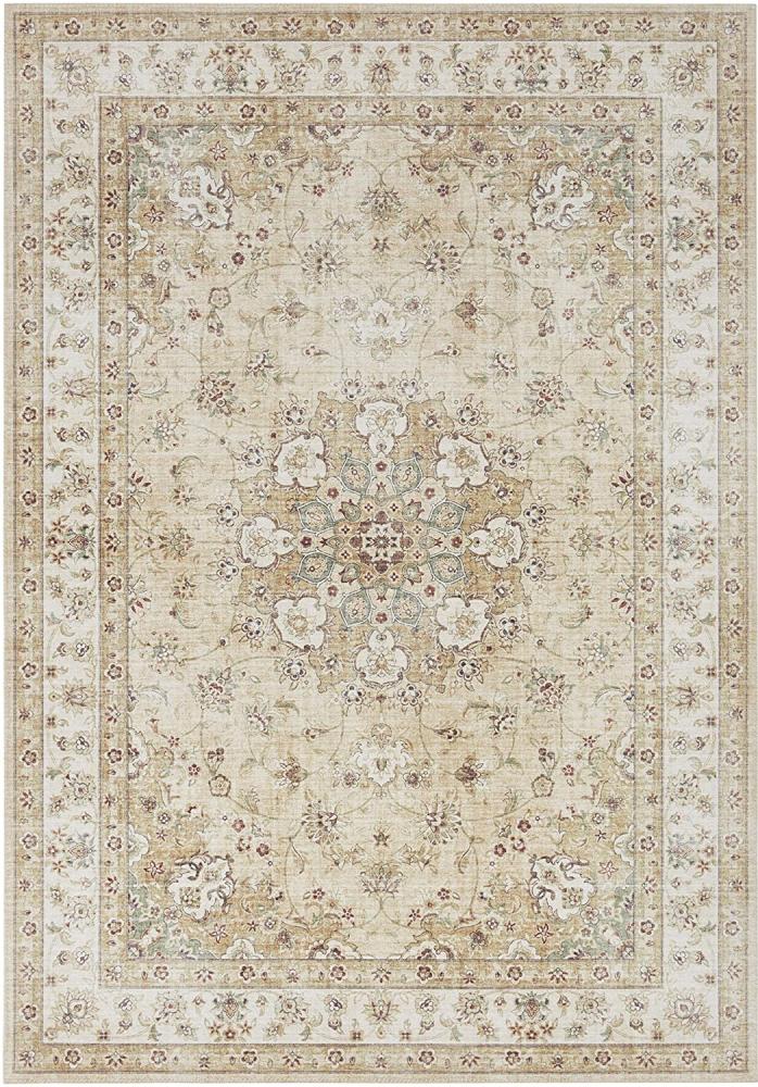 Kurzflor Teppich Nain Goldgelb - 80x150x0,7cm Bild 1