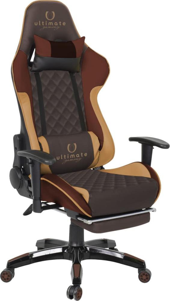 Ultimate Gaming Orion Gaming Stuhl, Kunstleder Polyurethan Metall, braun, Grande Bild 1