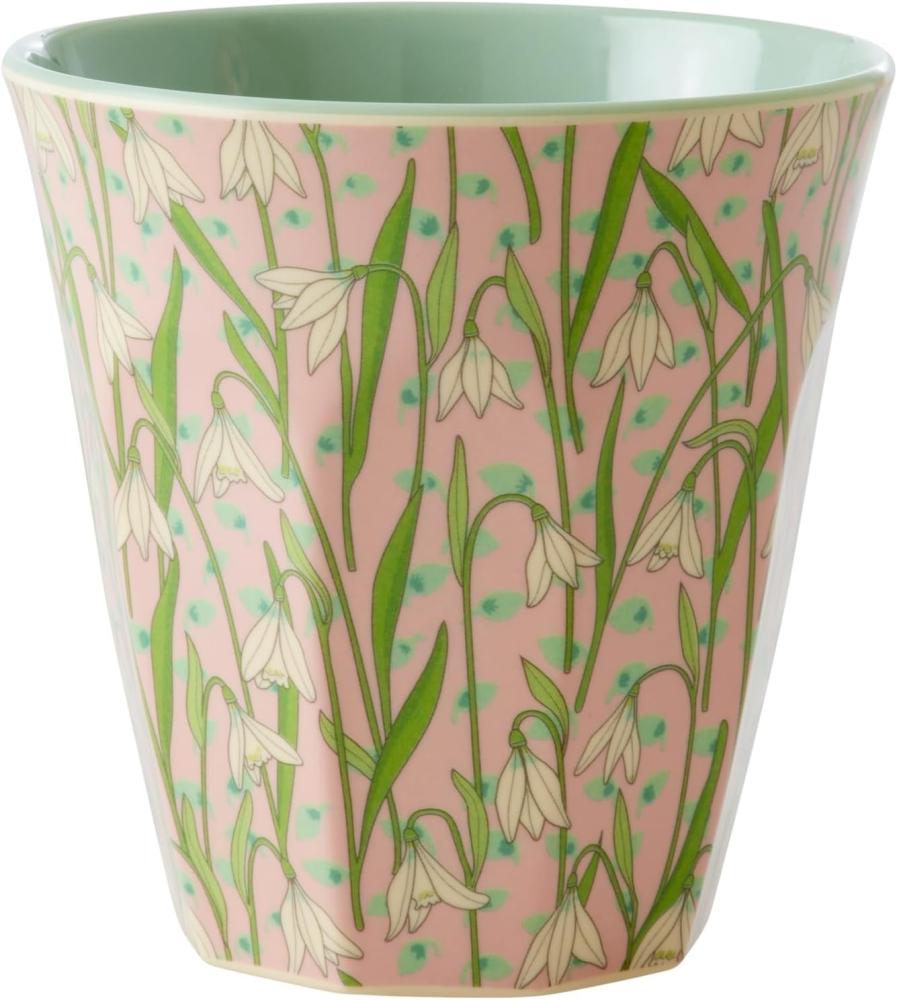 Rice Melamin Becher New Snowdrop Medium Melaminbecher Rosa Schneeglöckchen Print Bild 1