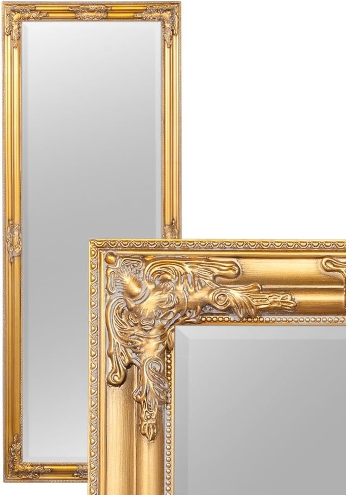 LebensWohnArt Wandspiegel Eleganter Barock Spiegel BESSA 180x60cm gold-antik Holzrahmen Bild 1