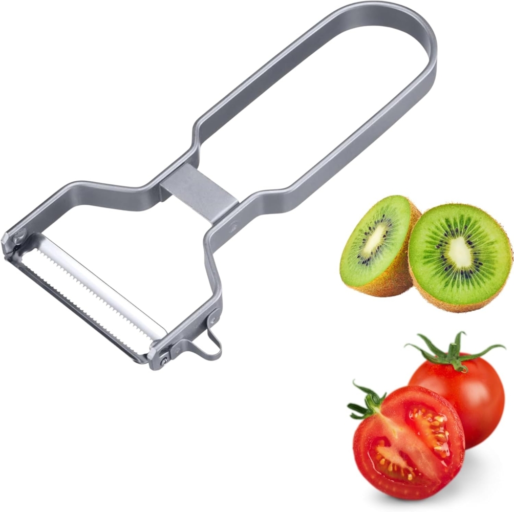 Westmark Sparschäler mit 2 schneidig gezackter Klinge – ideal zum Schälen von Tomate, Kiwi, Mango, Paprika und mehr, für Rechts- und Linkshänder - Edelstahl Bild 1