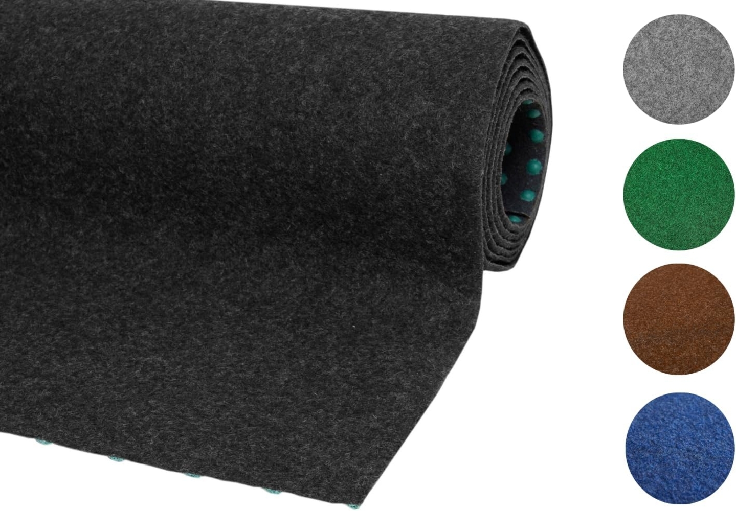misento Kunstrasen Outdoor Teppich - wetterfester Rasenteppich für Balkon, Terrasse & Garten - leicht zu verlegen - 200x350 cm, Anthrazit Bild 1