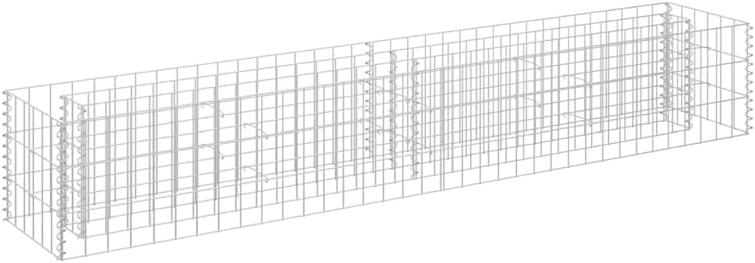 vidaXL Gabionen-Hochbeet Verzinkter Stahl 180×30×30 cm 145633 Bild 1
