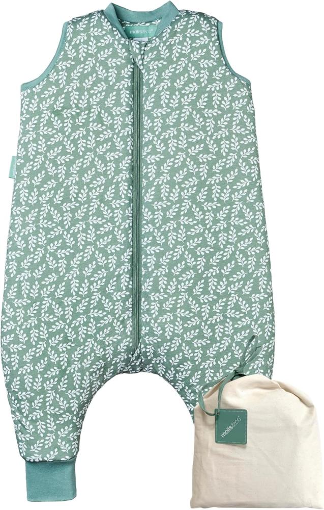 molis&co - Baby Schlafsack mit Füßen 2.5 TOG - Ganzjahres Schlafsack - Babyschlafsack mit Beinen - 100% Baumwolle (Oeko-TEX 100), Winterschlafsack Premium Qualität - Green Garden (90 cm) Bild 1