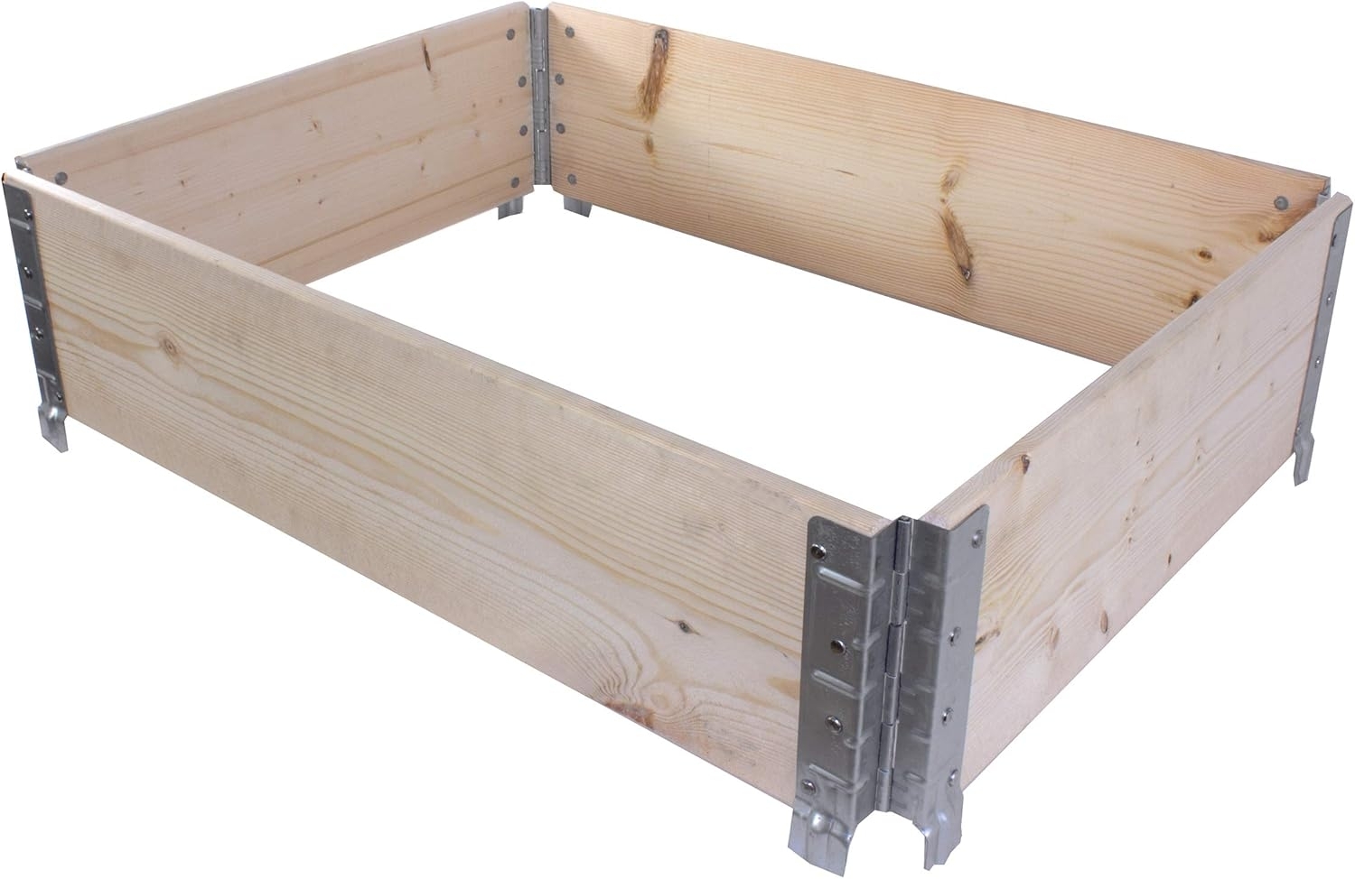 BigDean Palettenrahmen für Hochbeet 80 x 60 x 20 cm = halbe Europalette - Holzrahmen faltbar, steckbar & stapelbar - ideal für Pflanzen, Blumen, Obst, Gemüse & Kräuter Bild 1
