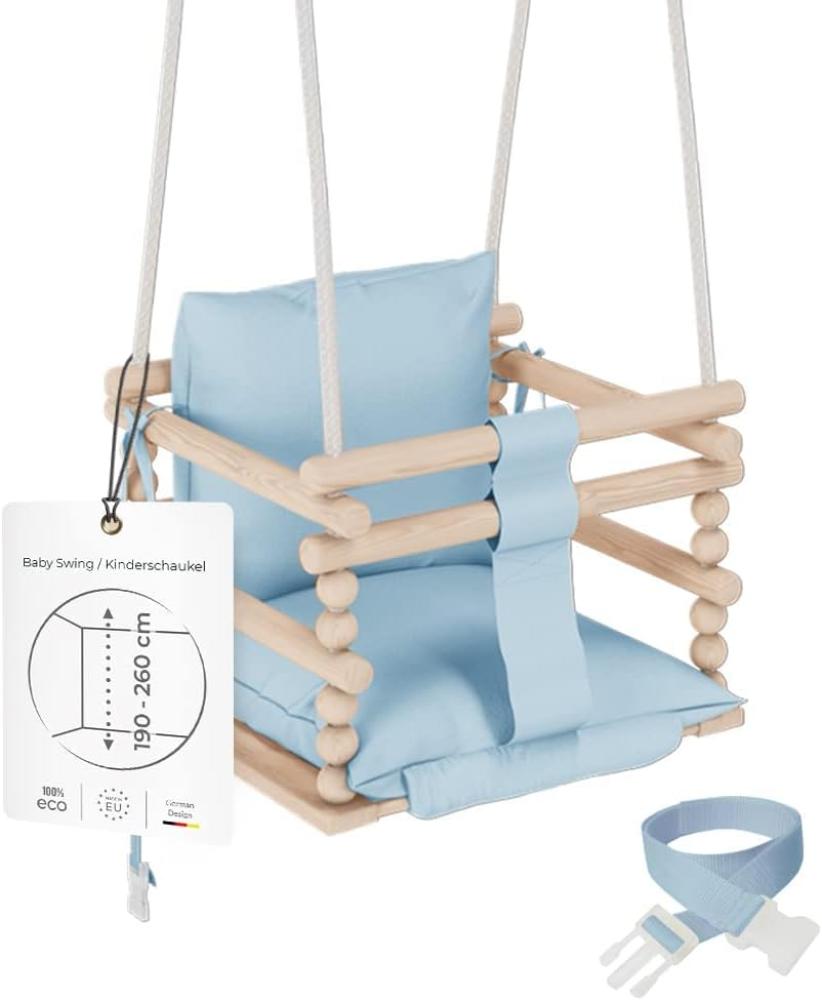 MAMOI® Babyschaukel Holz | Indoor Babyschaukel | Kinderschaukel Indoor | Babyschaukel 3 in 1 + SICHERHEITSGURT | Holzschaukel Baby | Kleinkindschaukel | Kinderschaukel Holz | CE | 100% ECO | Made in EU Bild 1