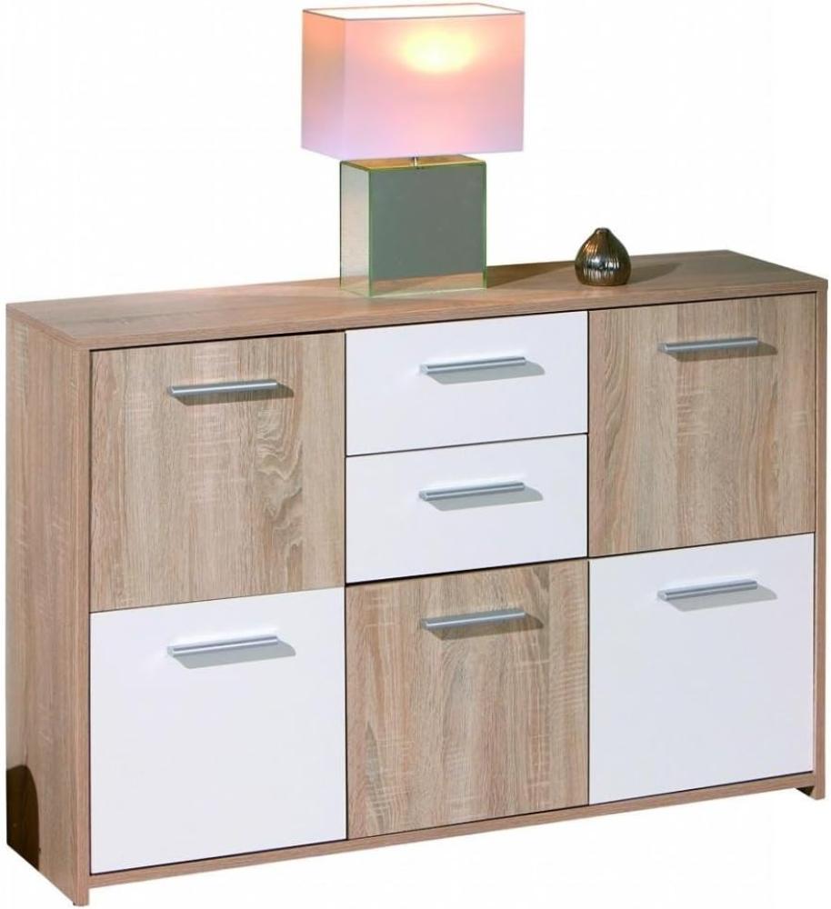 'Elsra' Sideboard Weiß/ Eiche Dekor Bild 1