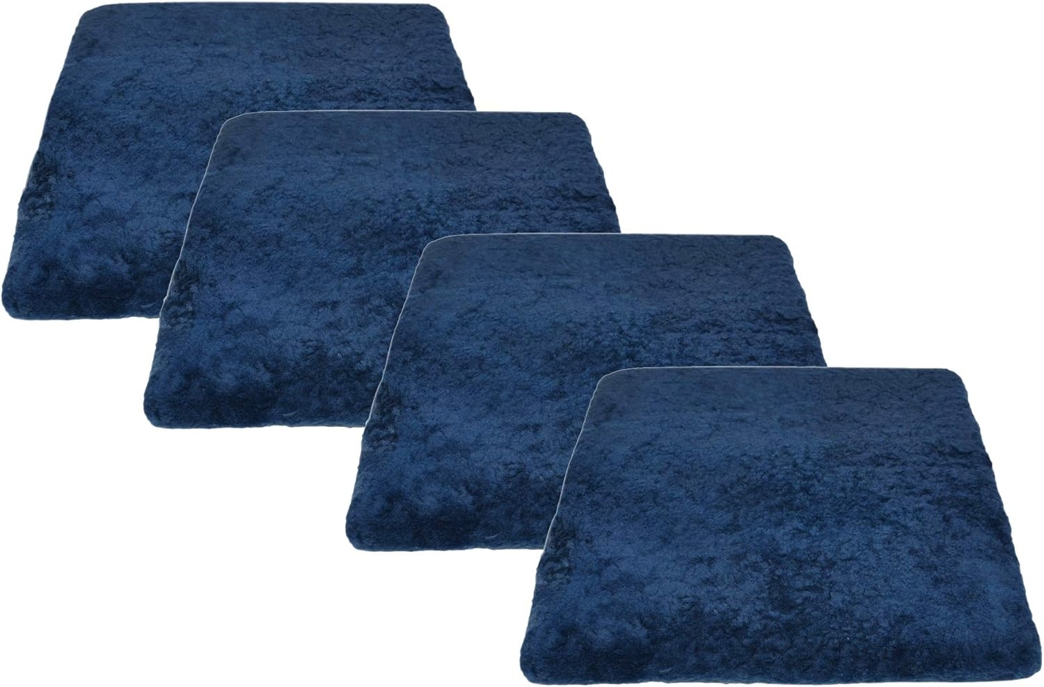 Reissner Lammfelle 4er Set Sitzkissen Lammfell Vollfell Siki KISSEN-VF-40-Set4-MAR (Rollstuhlauflage Katzenbett) VF 40x40 cm blau Bild 1