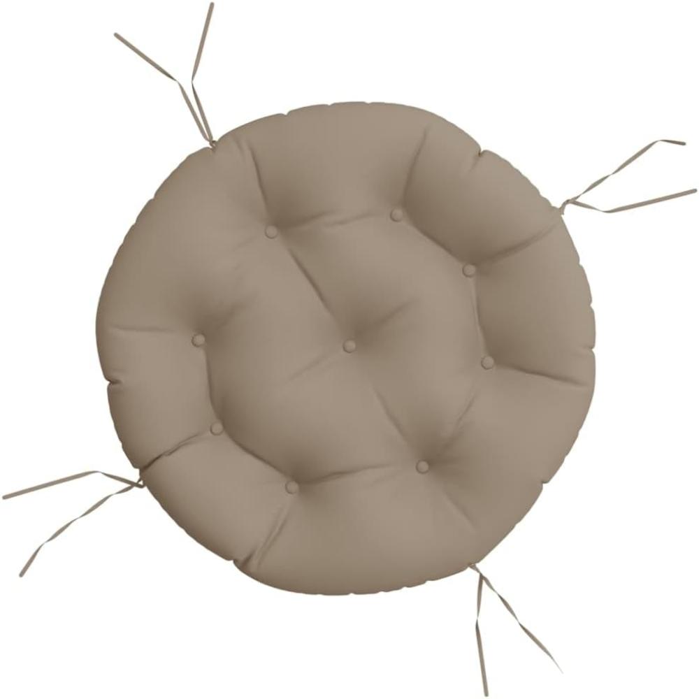 Kissen Rund Taupe Ø 60x11 cm Oxford-Gewebe Bild 1
