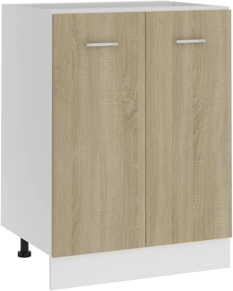 vidaXL Unterschrank mit 2 Regalböden Küche Schrank Küchenzeile Küchenmöbel Küchenschrank Küchenunterschrank Sonoma-Eiche 60 x 46 x 81,5 cm Holzwerkstoff Bild 1