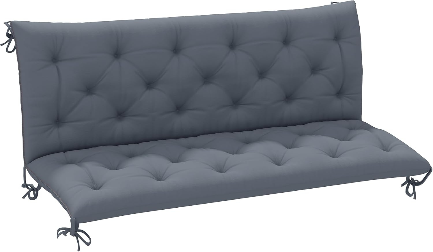 Outsunny Bankauflage Sitzkissen Rückenkissen Polster Auflage für Sitzbank Gartenbank Gartenmöbel Hollywoodschaukeln 150 x 98 x 8 cm Baumwolle Dunkelgrau Bild 1