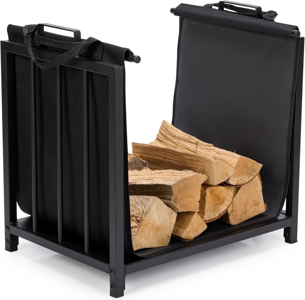 Garronda Kaminholzkorb Holzständer Kaminholzregal Innen Metall Kaminbesteck GD-0101 Bild 1