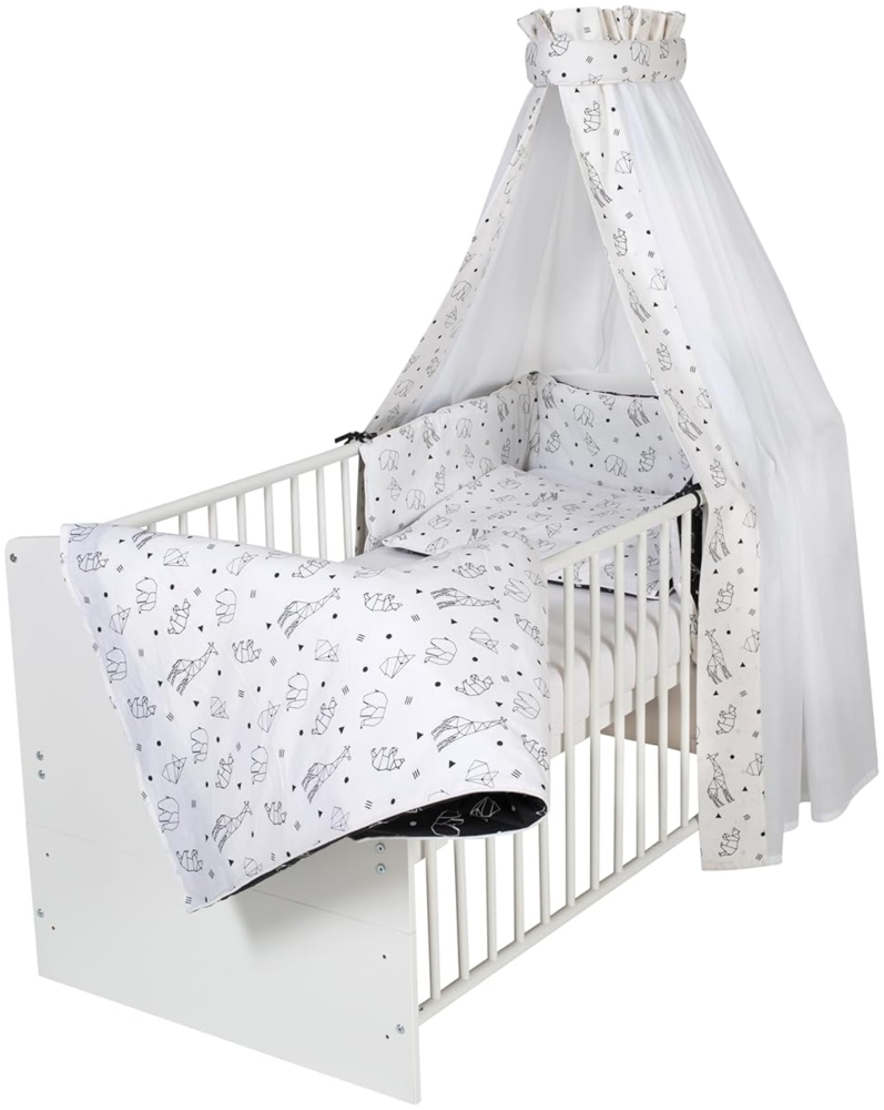 Schardt CLASSIC Komplett-Kinderbett 70x140 cm, Dess. ORIGAMI BLACK Bild 1