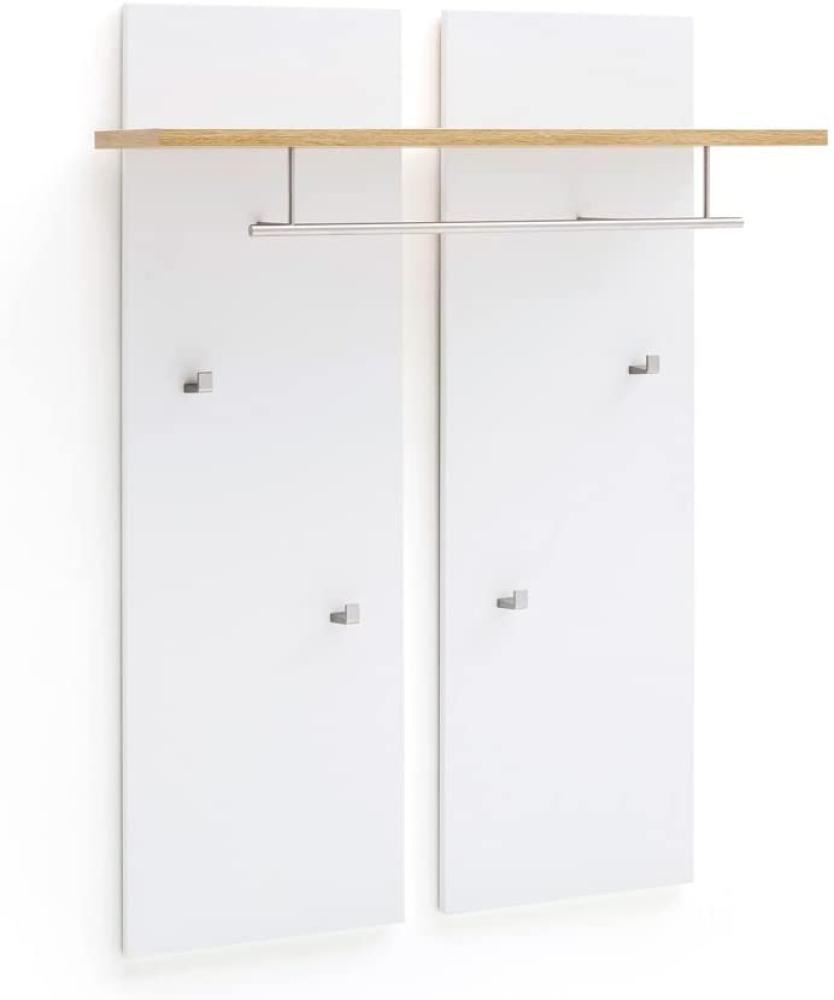 Garderobenpaneel Claire 4 weiss Wotan Eiche Nb. 88x118x28 cm Paneel Garderobe Bild 1