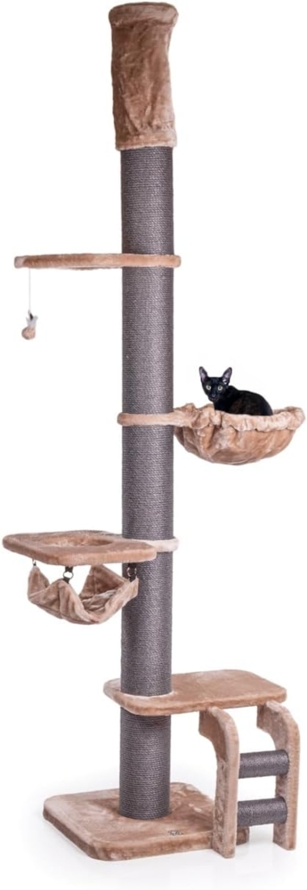 XXL Kratzbaum Lofty Cappuccino mit Deckenspanner ca. 57 x 57 x 250 - 275 cm Bild 1