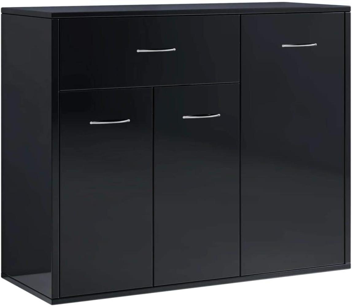 vidaXL Sideboard Hochglanz-Schwarz 88×30×70 cm Spanplatte Bild 1