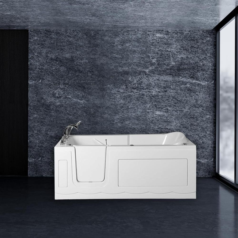 PureHaven Seniorenbadewanne 150x75 cm Sitz- und Whirlpool mit Massagedüsen integrierte Tür für leichten Einstieg pflegeleichte Oberfläche Bild 1