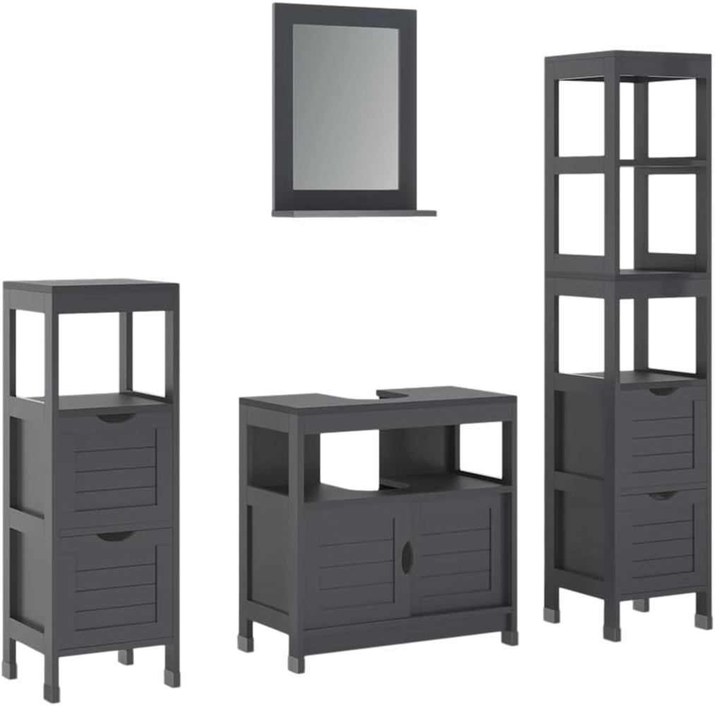 Badmöbel-Set Vilda Grau 4 Teile Vicco Bild 1